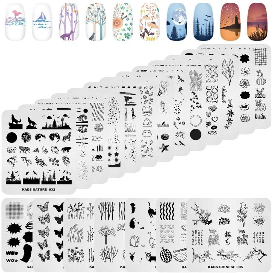 限定製作 Kads ネイルスタンププレート 枚セット 波紋 トンボ 格子縞 動物 自然 スイカ ネイルイメージプレート ネイルアートスタンピング プレート パ ポイント10倍 Turningheadskennel Com