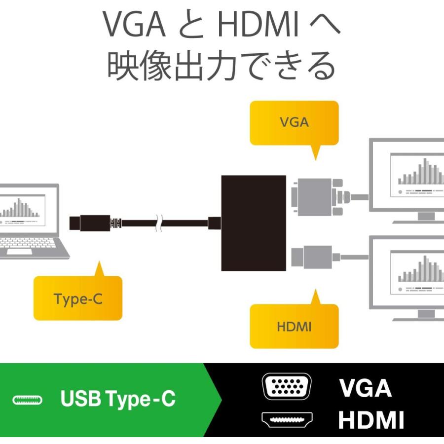 エレコム ドッキングステーション USB-C HDMI 変換 TYPE-C - HDMI and VGA ( D-sub15ピン ) 変換アダプタ ブ｜smallriver1965｜03