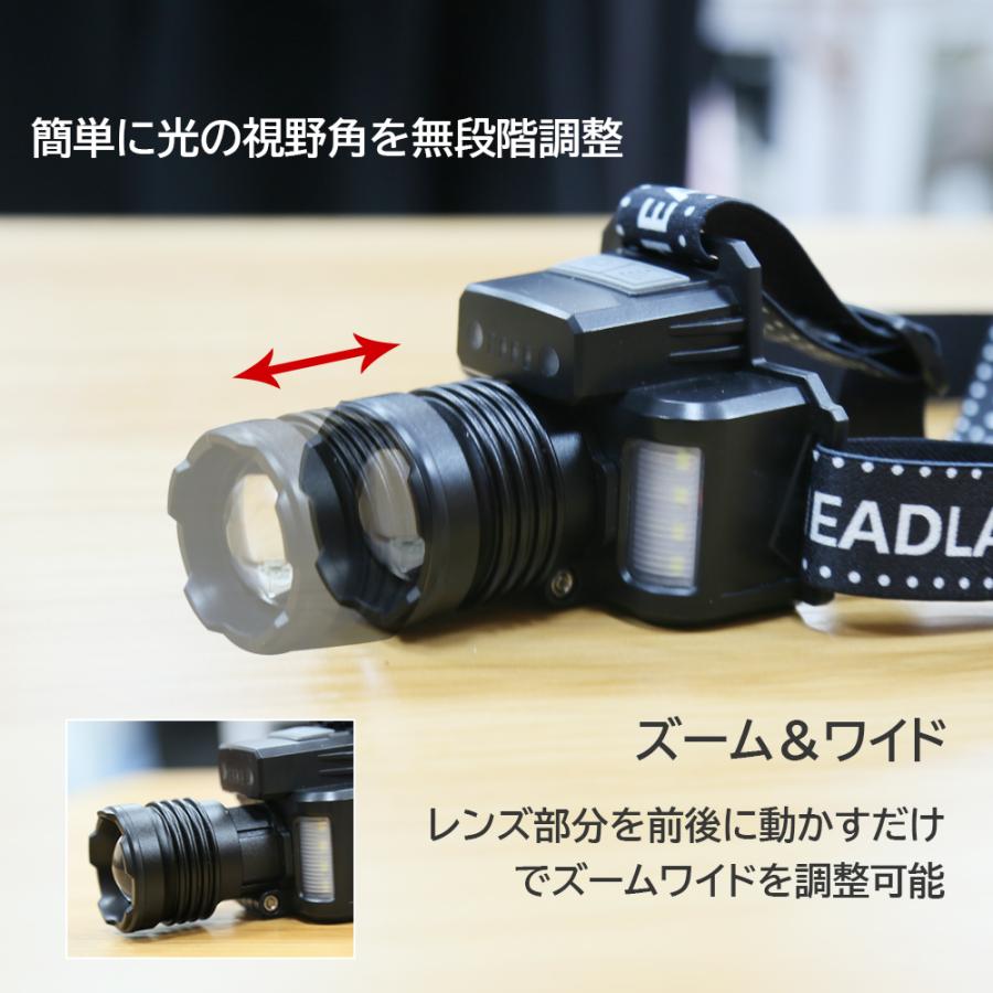ヘッドライト 10個セット 充電式 超強力 LED ヘッドランプ 釣り 登山 最強ルーメン アウトドア キャンプ 登山 LEDヘッドライト_3