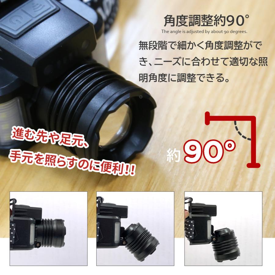 ヘッドライト 10個セット 充電式 超強力 LED ヘッドランプ 釣り 登山 最強ルーメン アウトドア キャンプ 登山 LEDヘッドライト_4