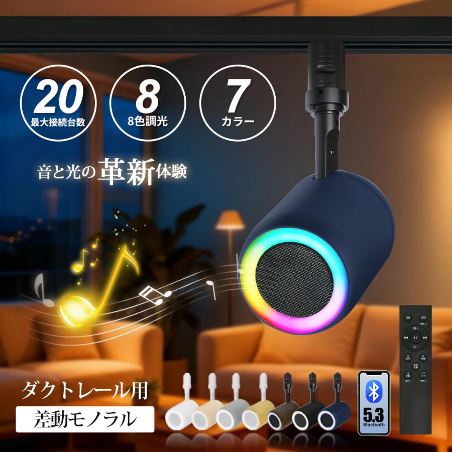 ダクトレール用　ライティングBluetoothスピーカー（2台） ダクトレール スピーカー 3個 レール用 Bluetooth スピーカー付き