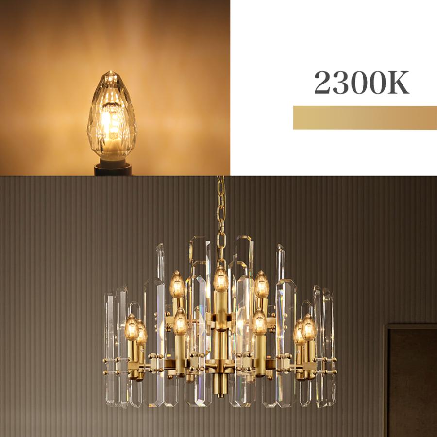 LEDシャンデリア電球 3個セット クリスタルタイプ 40W形相当 E17 E12