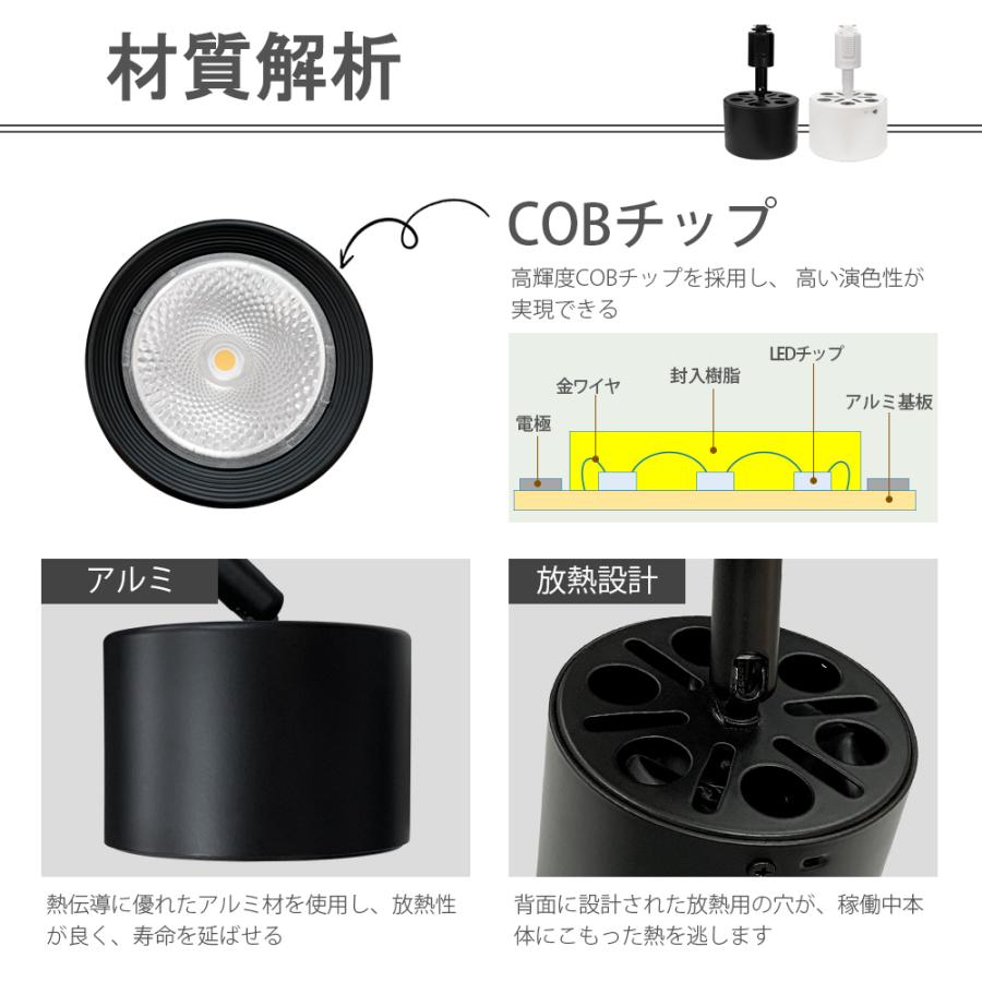 スポットライト LED一体型 6個セット ライティングレール専用 6灯 