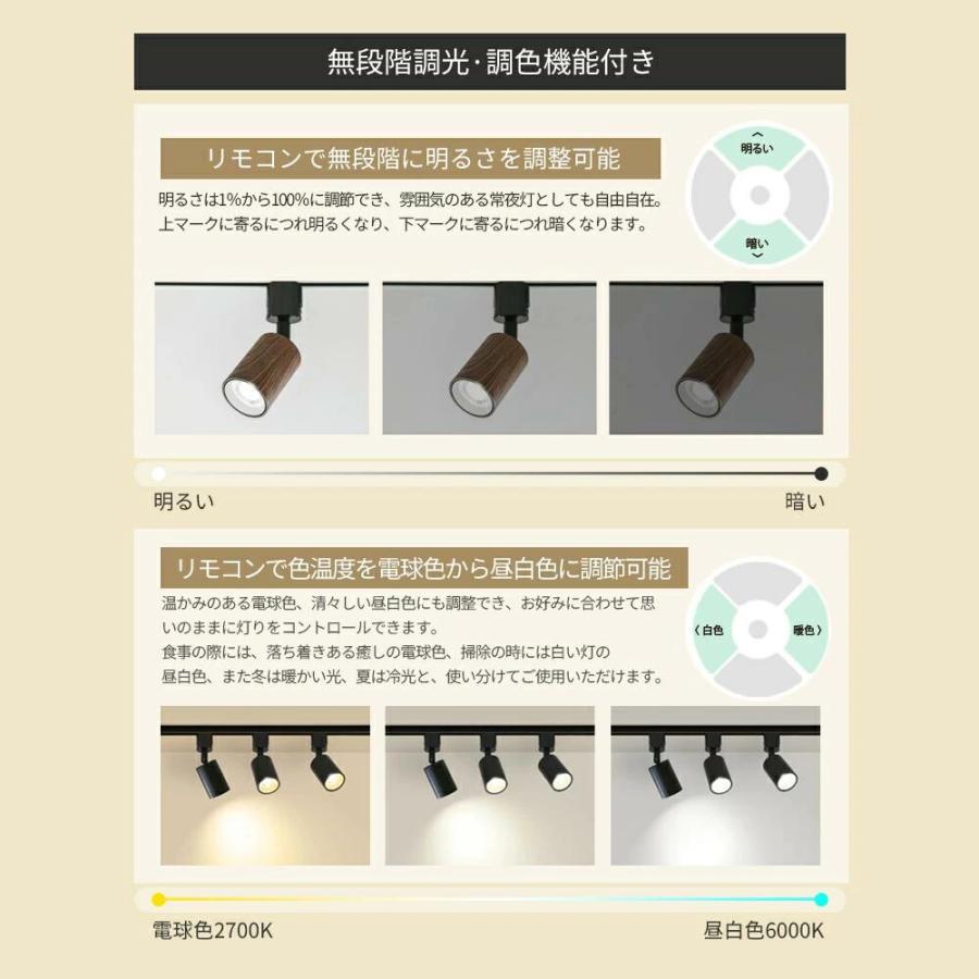 スポットライト 調光調色 電球付き 10灯 リモコン付き ダクトレール