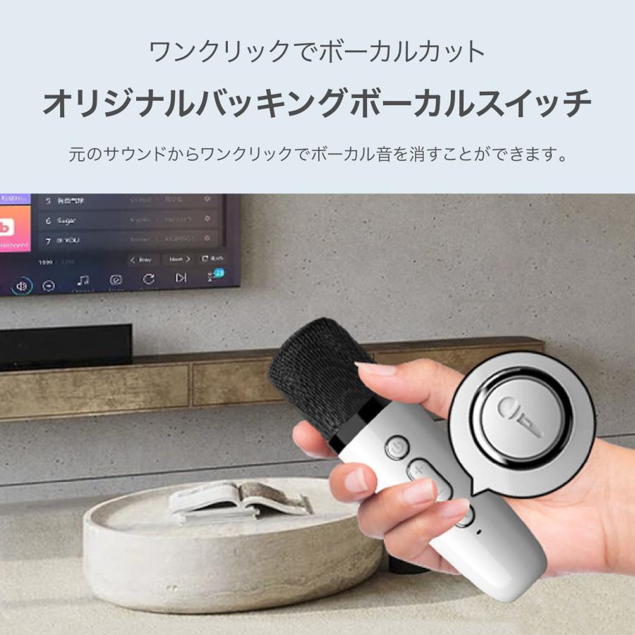 ミニカラオケボックス マイク スピーカー ボーカルカット ポータブル Bluetoothマイク2本 家庭用カラオケセット 持ち運び コンパクト アウトドア キャンプ｜smaly｜04