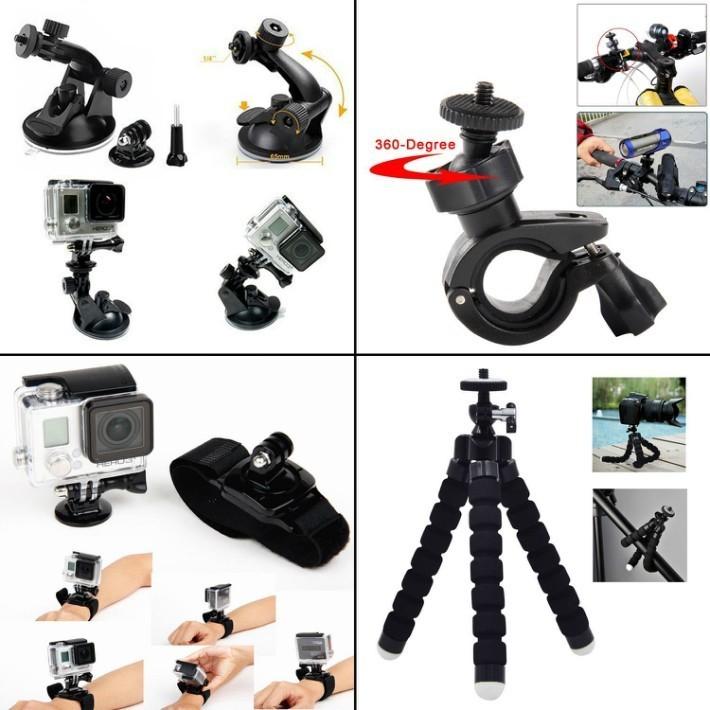 GoPro ゴープロ アクセサリー セルカ棒 自撮り棒 26点 セット マウント hero7 hero8 hero9 ゴープロ9 black アクションカメラ 三脚｜smaly｜03