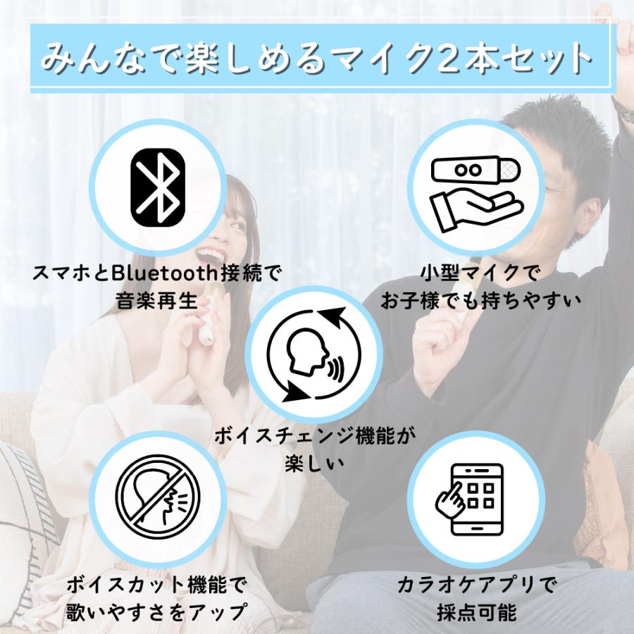 Smaly（スマリー） 2024新型 ミニ カラオケセット マイク2本付き 小型