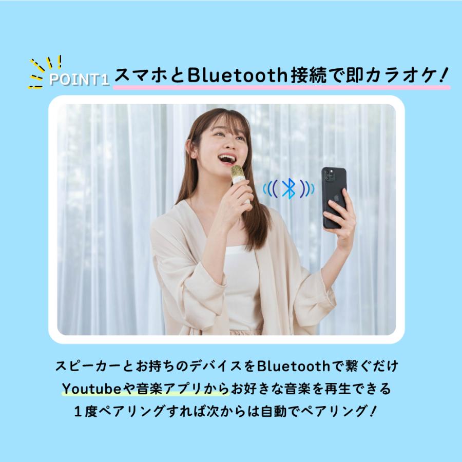 Smaly（スマリー） 2024新型 ミニ カラオケセット マイク2本付き 小型