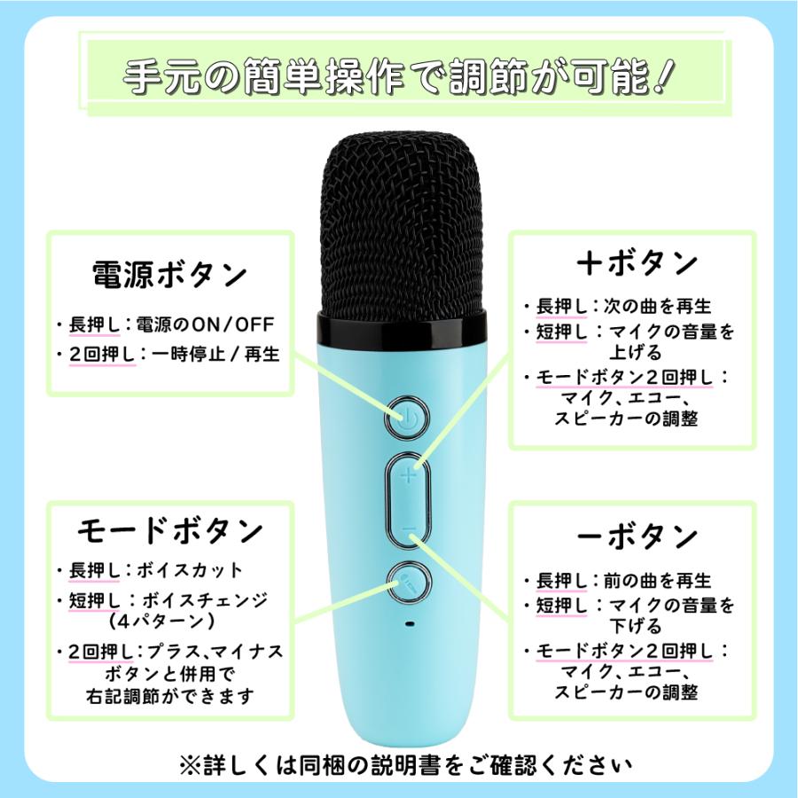 Smaly（スマリー） 2024新型 ミニ カラオケセット マイク2本付き 小型