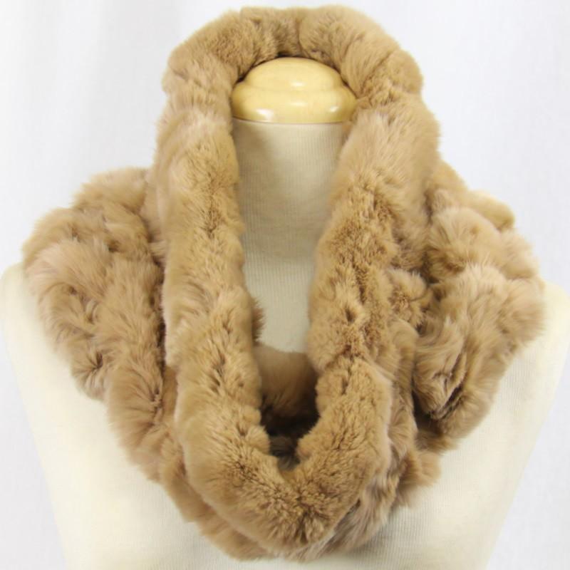 毛皮/レッキス ラビット　スヌード フリル デザイン ネックウォーマー リアルファー レディース  大サイズ |  | 03