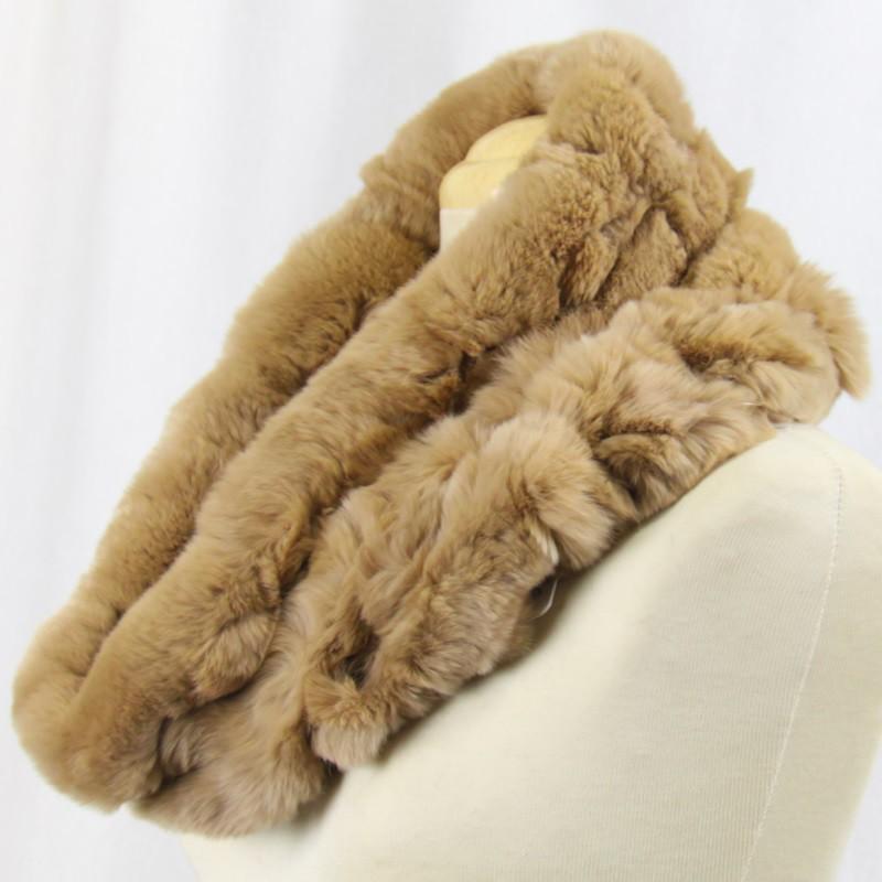 毛皮/レッキス ラビット　スヌード フリル デザイン ネックウォーマー リアルファー レディース  大サイズ |  | 05