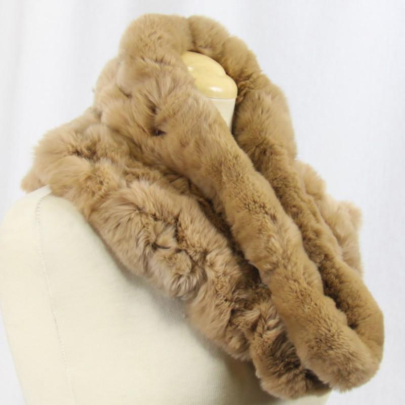 毛皮/レッキス ラビット　スヌード フリル デザイン ネックウォーマー リアルファー レディース  大サイズ |  | 07