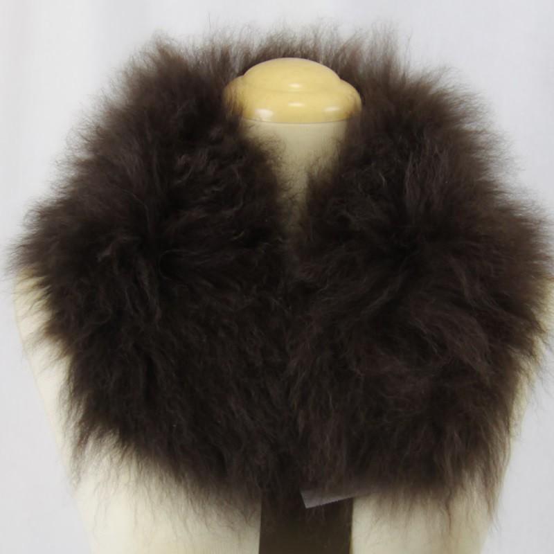 新品 SHIPS マフラー ムートン ファー 毛皮 羊 茶色 小物 