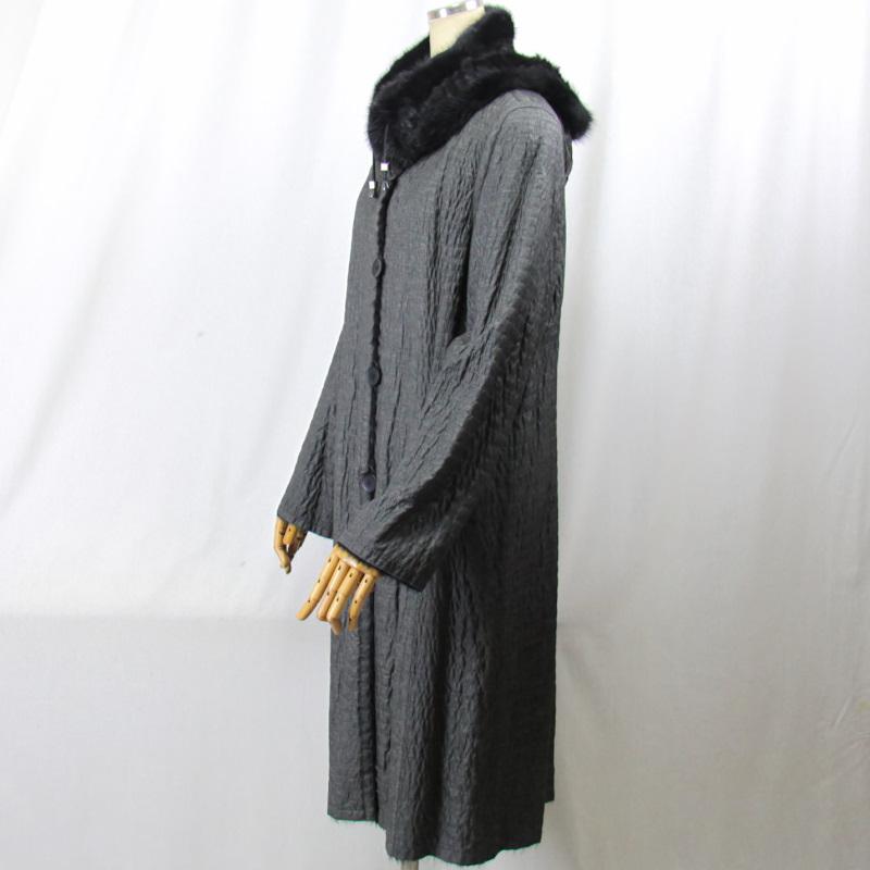 【新品タグ付】ヌートリア　フード　茶　ファー　ロング　コート　毛皮　リバーシブル レディース 毛皮コート ファーコート ロングコート ファー