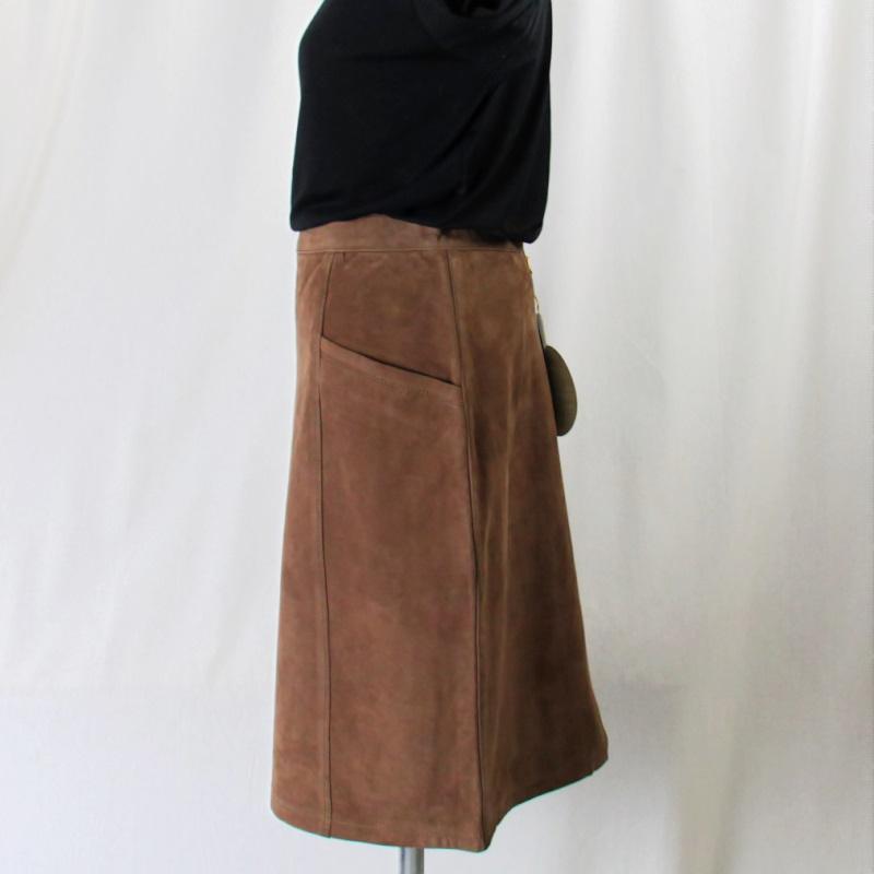 スペインラム/羊革/タイトスカート/本革/シープスエード/リアルレザー  
