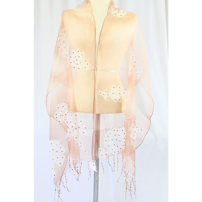 インドコットン/シルク/大判ストール　薄手　春夏秋冬　インド綿　コットンシルク『クリックポスト』ご指定で配送料無料 | 