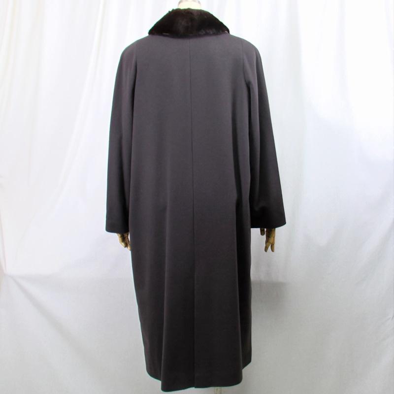 【カシミヤ100%】ガルボ ミンク 毛皮 ロングコート ダークブラウン Fサイズ カシミヤ100%】ガルボ ミンク 毛皮 ロングコート ダークブラウン F