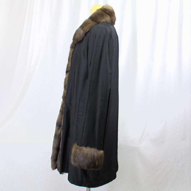 mamanomama様ご予約品 シルク×セーブルトリミング リバーシブルコート