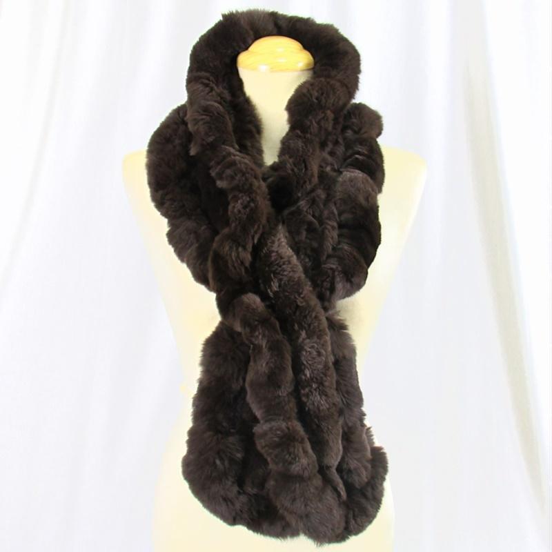 毛皮/レッキス ラビット フリル マフラー 編み込み リアルファー レディース 　バーゲンセール　アウトレット『クリックポスト』のご選択で配送料無料 |  | 01