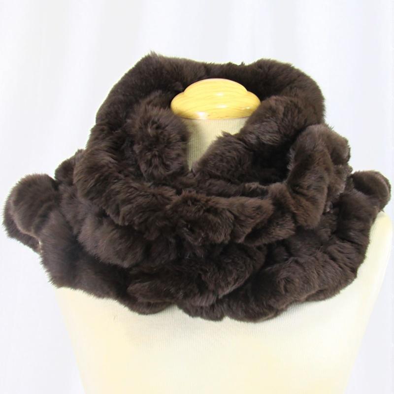 毛皮/レッキス ラビット フリル マフラー 編み込み リアルファー レディース 　バーゲンセール　アウトレット『クリックポスト』のご選択で配送料無料 |  | 04