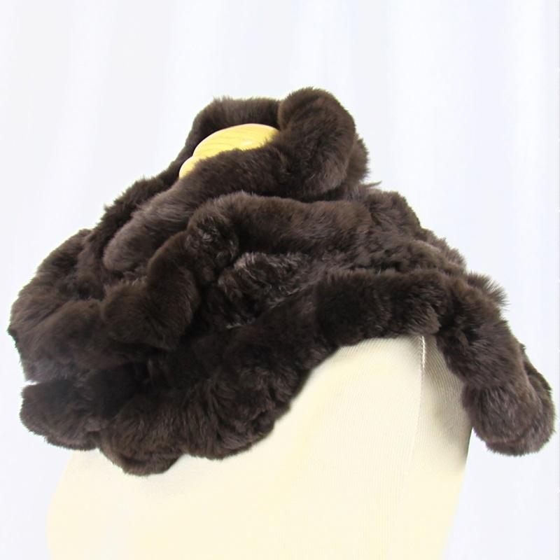 毛皮/レッキス ラビット フリル マフラー 編み込み リアルファー レディース 　バーゲンセール　アウトレット『クリックポスト』のご選択で配送料無料 |  | 05