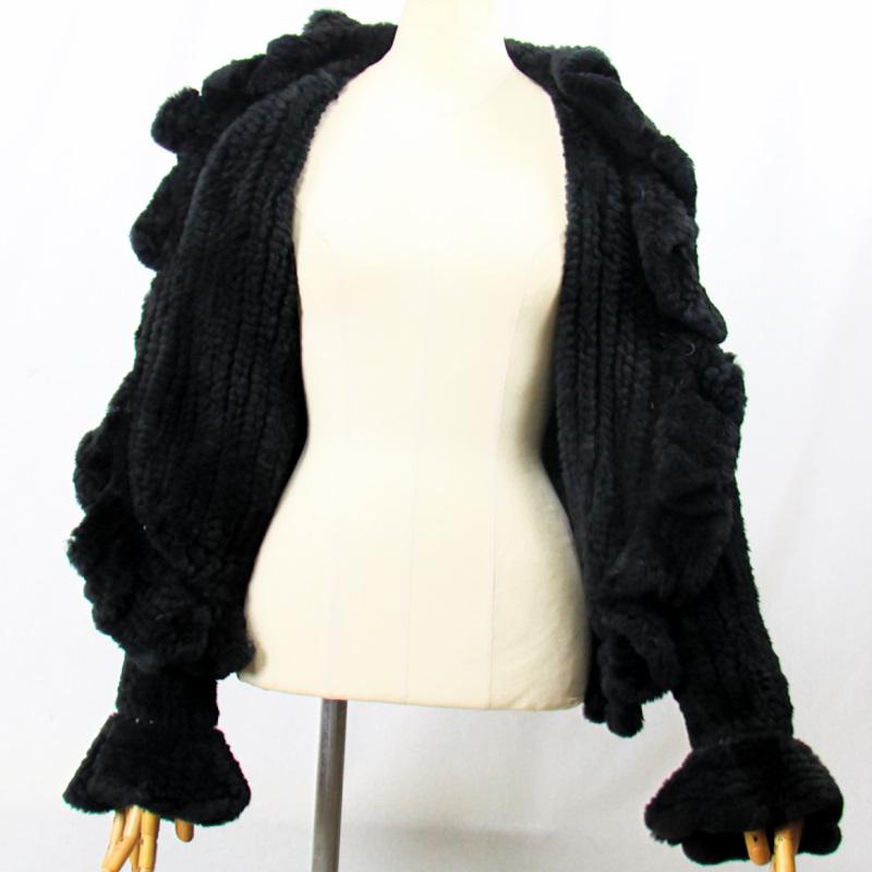 ヌートリア/リアルファー/毛皮　ヌートリアジャケット　フリル　ニッティング　編み込み　 |  | 09