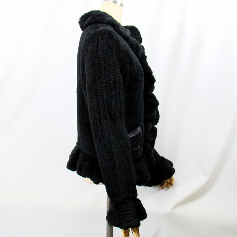 ヌートリア/リアルファー/毛皮　ヌートリアジャケット　フリル　ニッティング　編み込み　 |  | 04