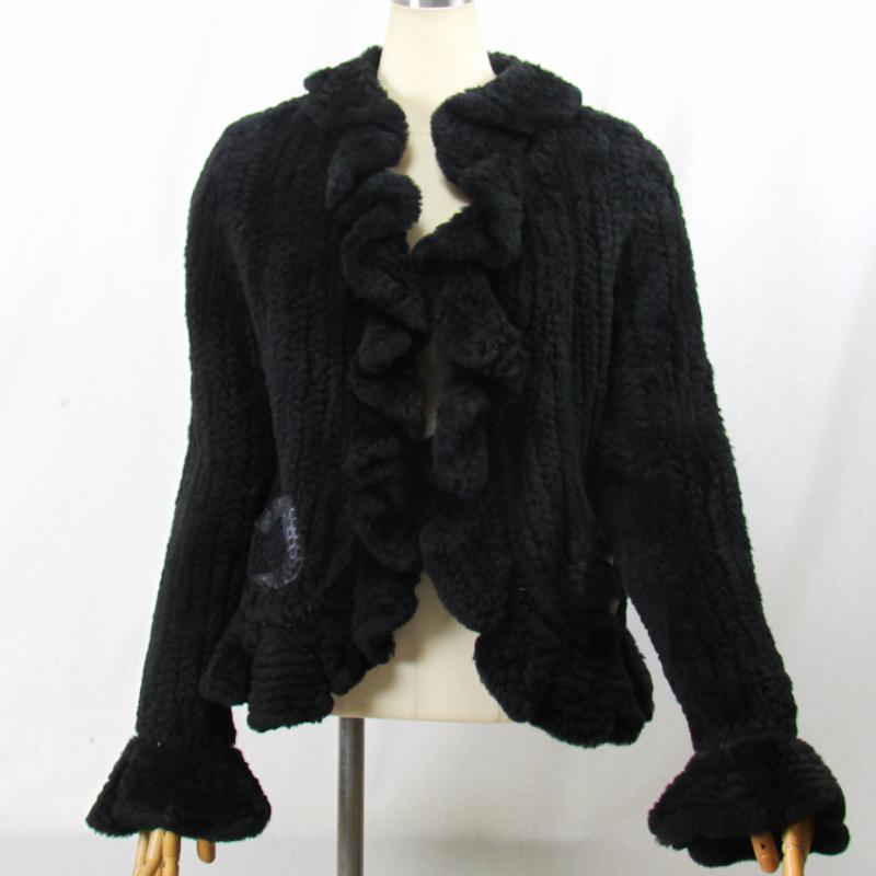 ヌートリア/リアルファー/毛皮　ヌートリアジャケット　フリル　ニッティング　編み込み　 |  | 07