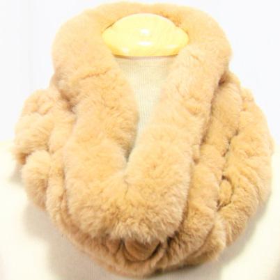 毛皮/ファー/レッキス ラビット/ スヌード /フリル デザイン ネックウォーマー リアルファー レディース | 