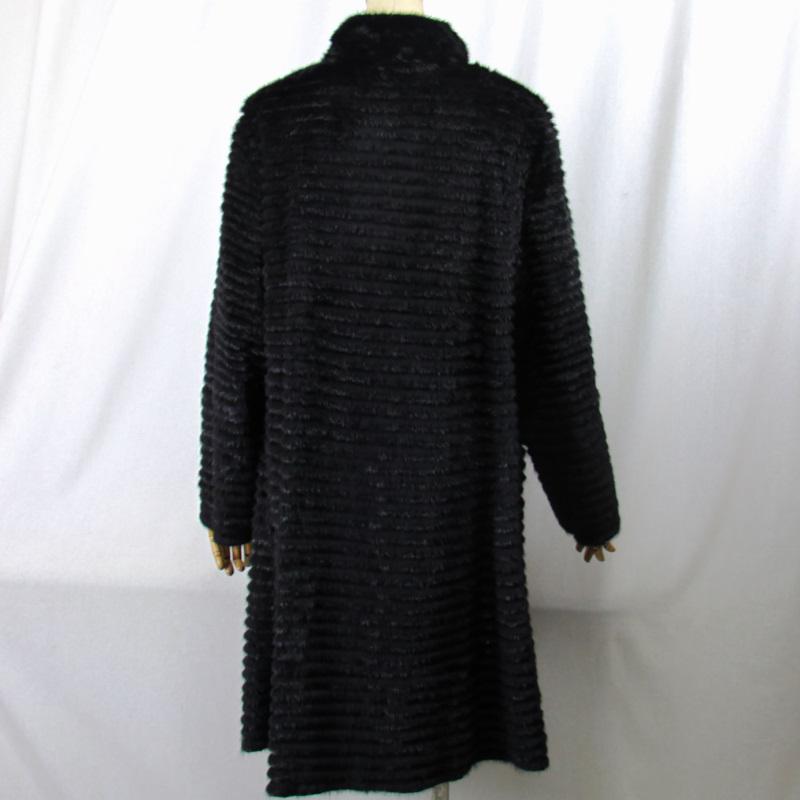 毛皮/ミンク/ポリ＆ナイロン/リバーシブル フード付 リアルファー