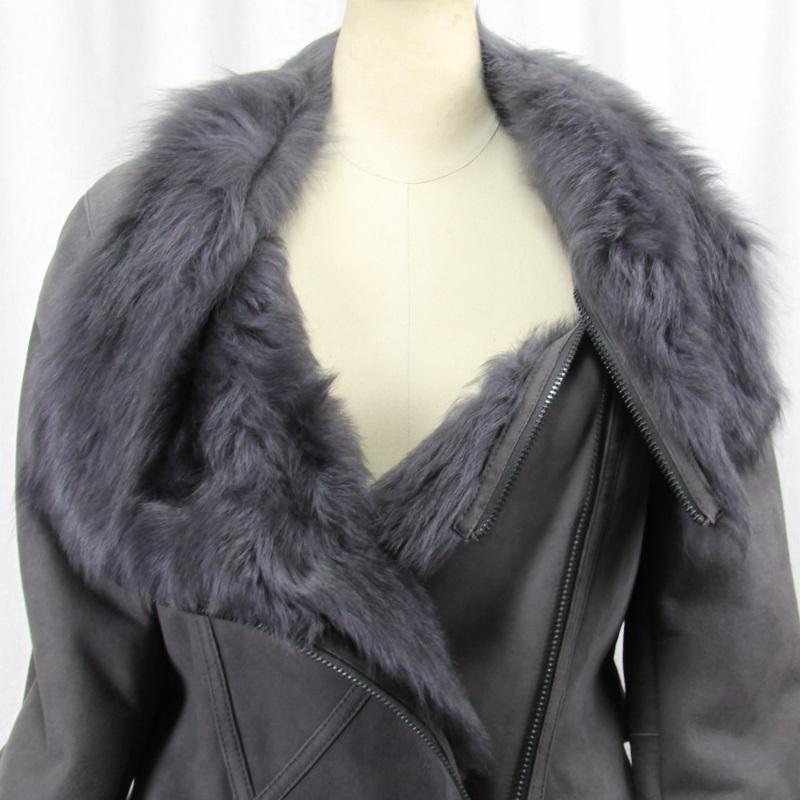 ご希望価格　R&L 美品　リアルファームートンコート　羊　毛皮　リアルファー 韓国デザイン リアルファー FOX シープスキン レザージャケット