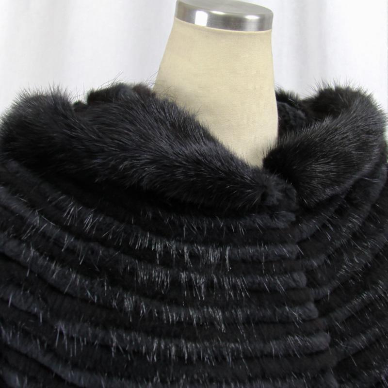 ヌートリア/ミンク/リアルファー/毛皮 ケープ ジャケット フード付