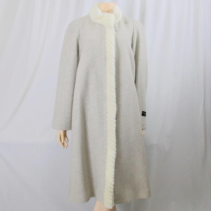 毛皮/ミンク/カシミヤ(100％)ロングコート ミンクトリミング リアルファー レディース　アウター アウトレット |  | 01