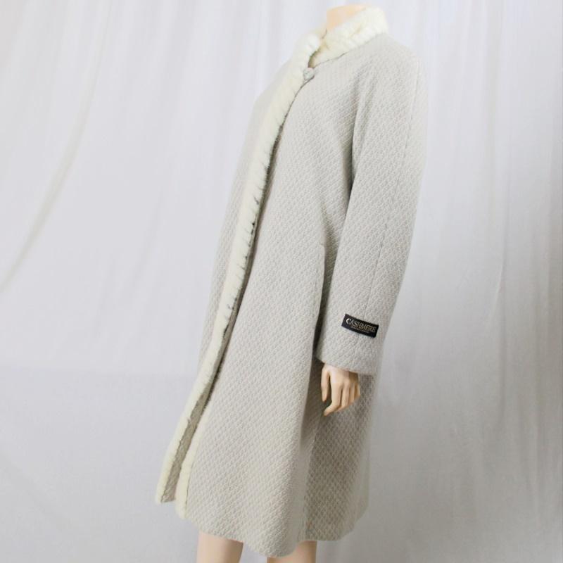 毛皮/ミンク/カシミヤ(100％)ロングコート ミンクトリミング リアルファー レディース　アウター アウトレット |  | 02