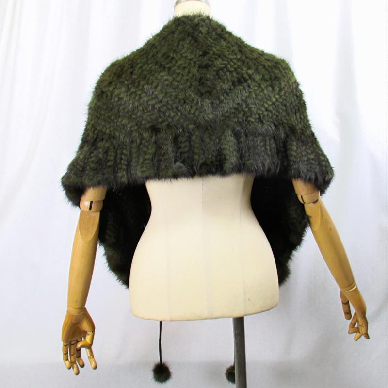 ミンク　ポンチョ　ケープ　パールミンク　コート　本革　毛皮　ファー　リアルファー ☆豪華で華やかな可愛らしいミンクショールケープぼんぼり付 リアル