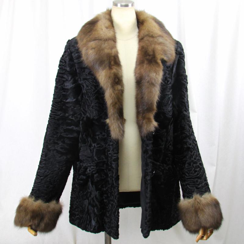 毛皮/カラクールラム/羊革/セーブル/リアルファー/ジャケット/パーティ