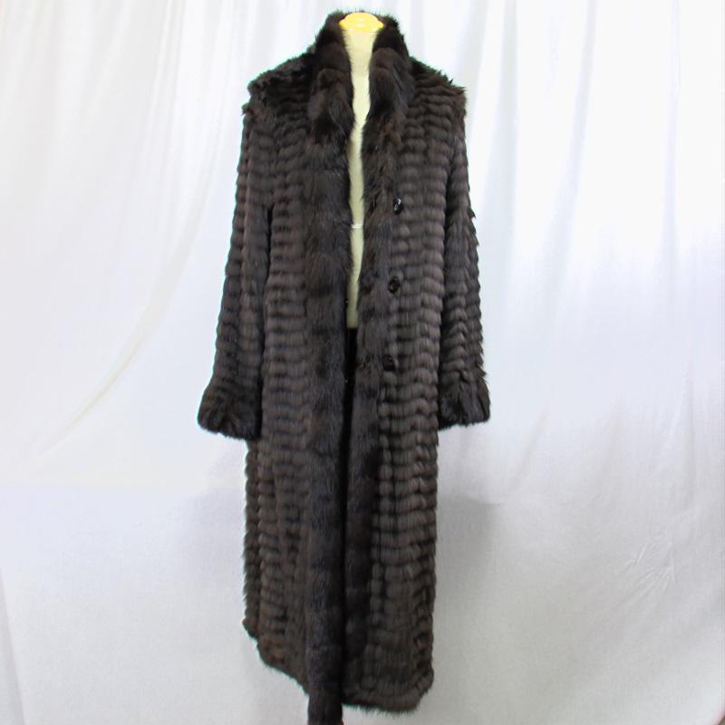 毛皮 /セーブル/シルク100％ セーブルトリム シルク&セーブル