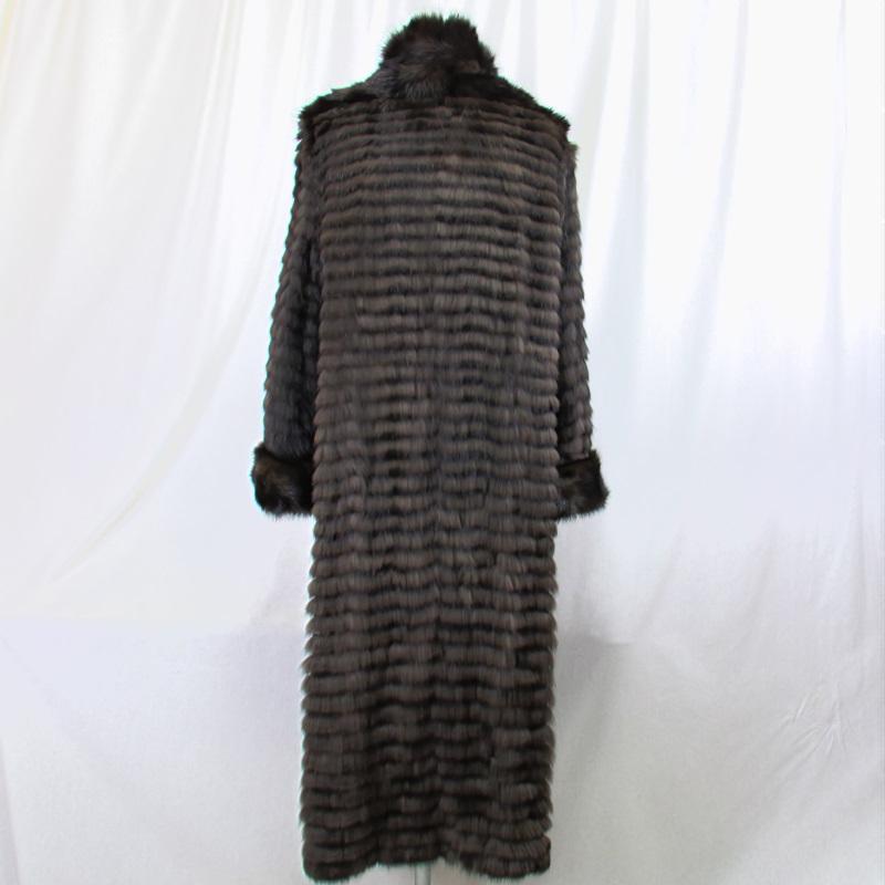 ロシアンセーブル毛皮のリバーシブルロングコート