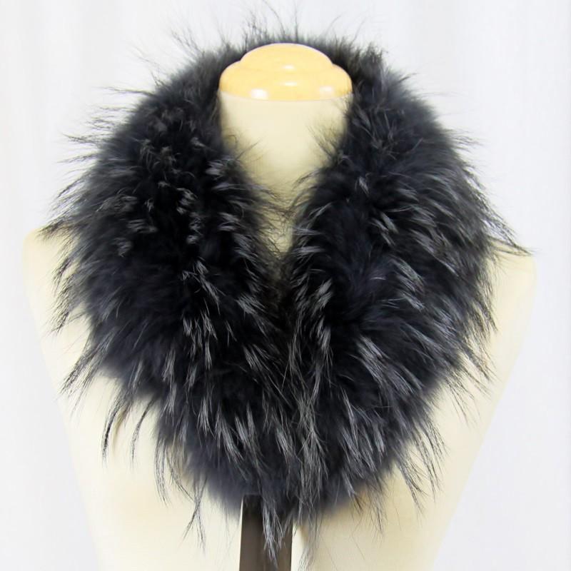 毛足が長く保温性が高く豪華な ラクーンファー マフラー リアルファー