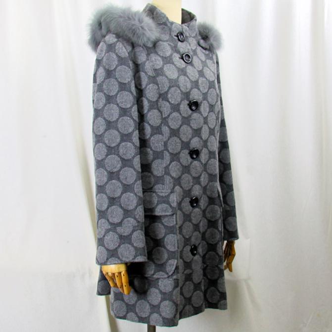 毛皮/フォックス　リアルファー　ウール 毛（１００％）　フード　フォックストリミング　コート　レディース　アウター |  | 06