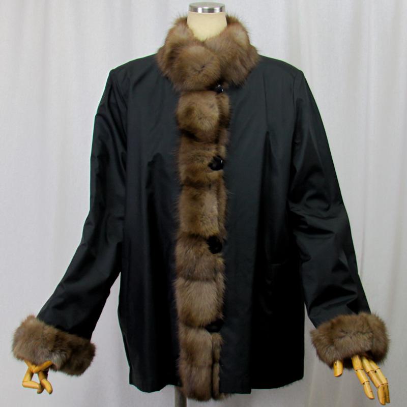 毛皮 /セーブル/ミンク/シルク100％ セーブルトリム ミンク