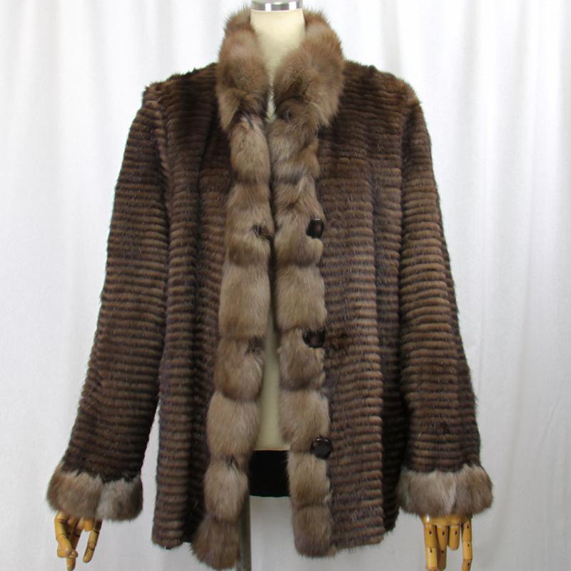 毛皮 /セーブル/ミンク/シルク100％ セーブルトリム ミンク