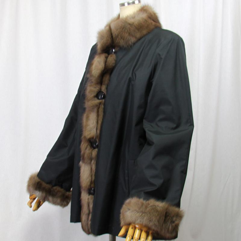 毛皮 /セーブル/ミンク/シルク100％ セーブルトリム ミンク