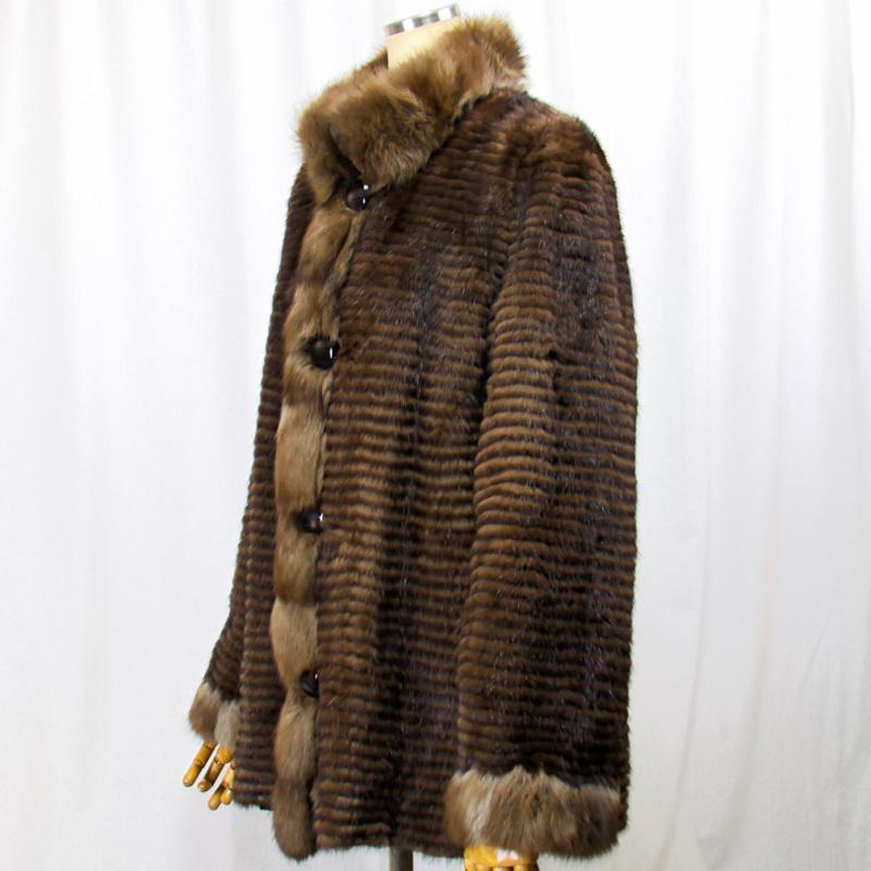 毛皮 /セーブル/ミンク/シルク100％ セーブルトリム ミンク