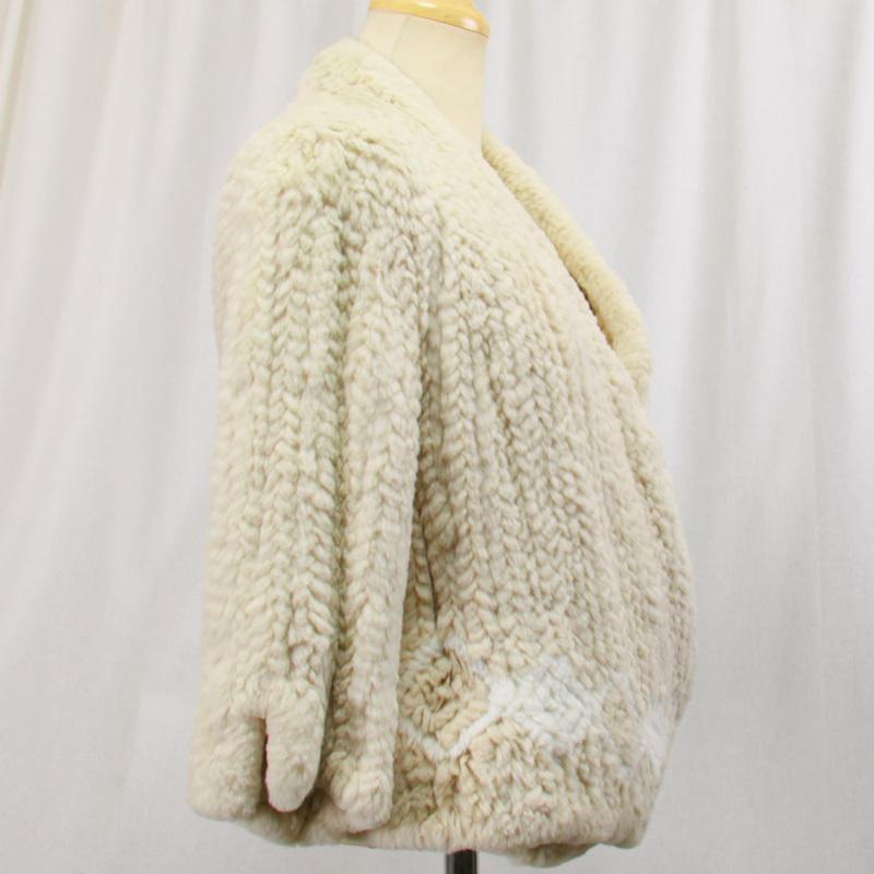 毛皮/レッキス/リアルファー/ニッティング ジャケット アウター 着物風 