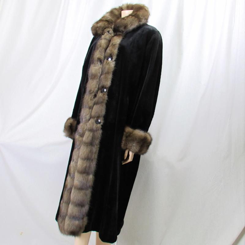 毛皮 /ロシアンセーブル/ミンク/シルク100％ セーブルトリム