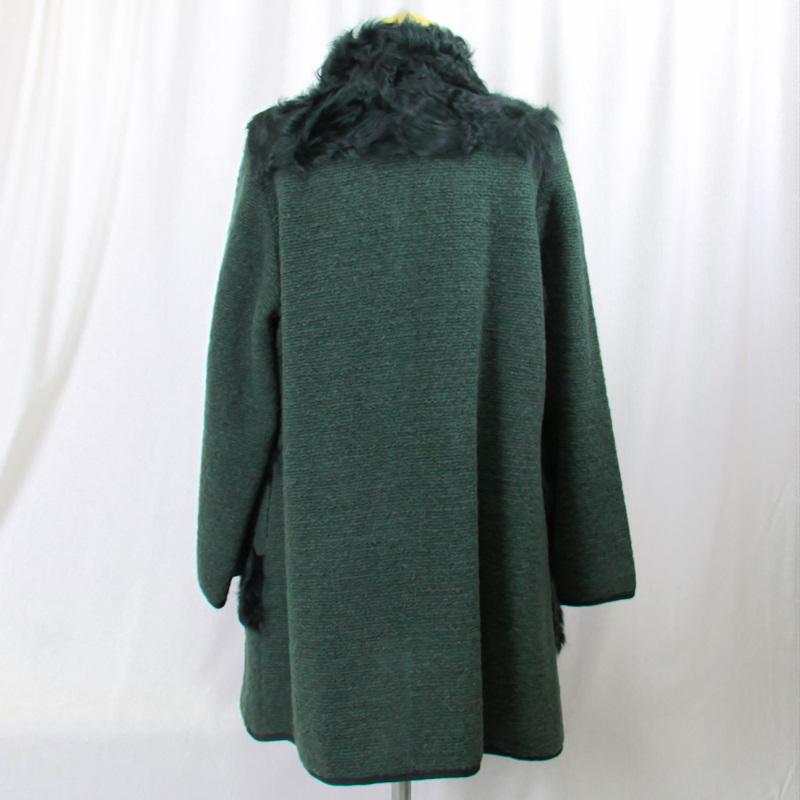 お洒落 リアルファー カルガンラム 異素材コート