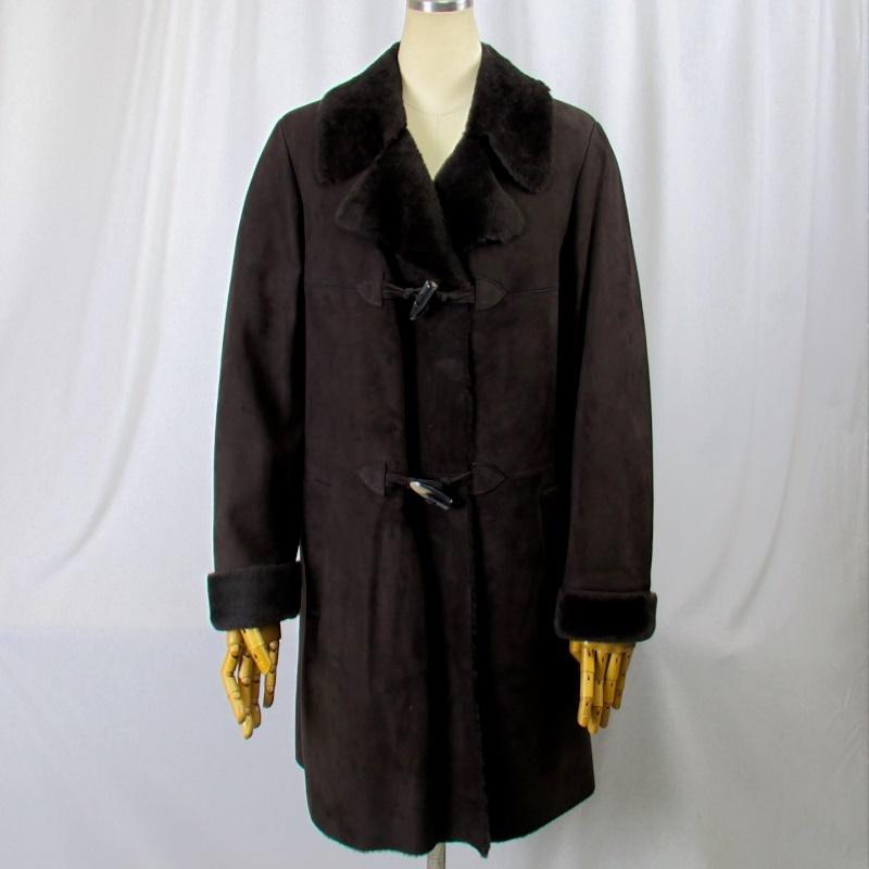 【イタリア製】ES RECH リアルムートン　毛皮　ミディ丈　ブラック 毛皮/ムートン/メリノ羊/イタリア/OLIVIERI（オリヴィエリ