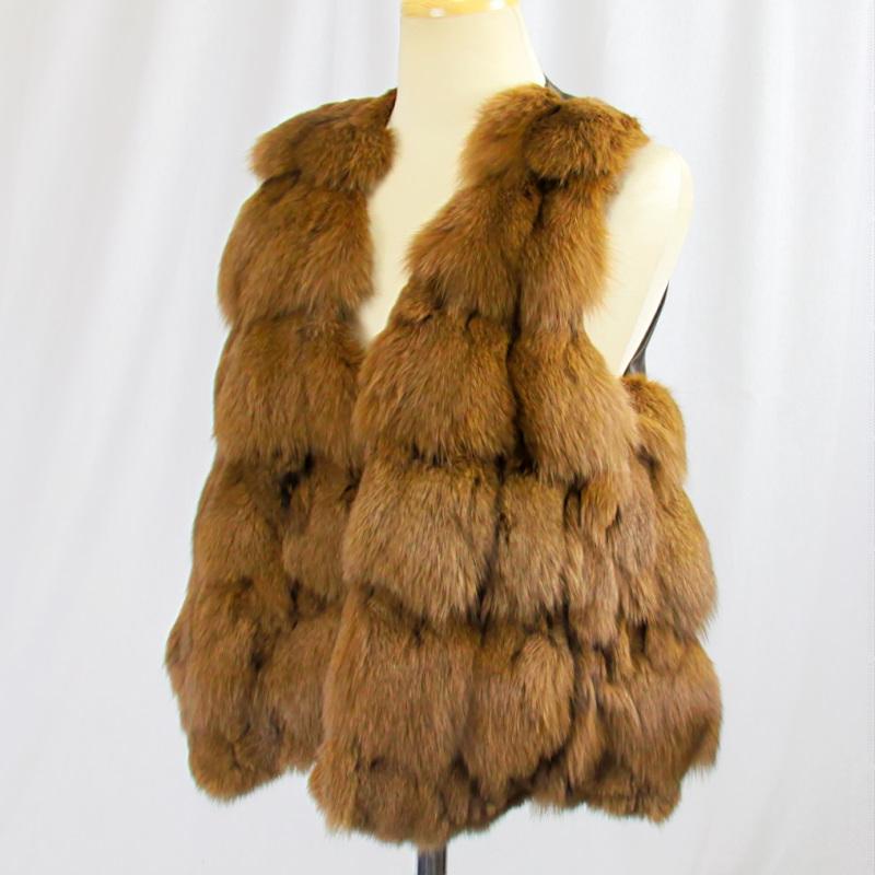 毛皮/フォックス/フォックスベスト ジレ リアルファー : 毛皮レザーの
