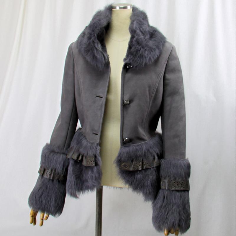 スペイン製　トスカーナムートン　レザージャケット　裏ボア　ファー　羊革　茶 スペイン製 トスカーナムートン レザージャケット 裏ボア ファー 羊革